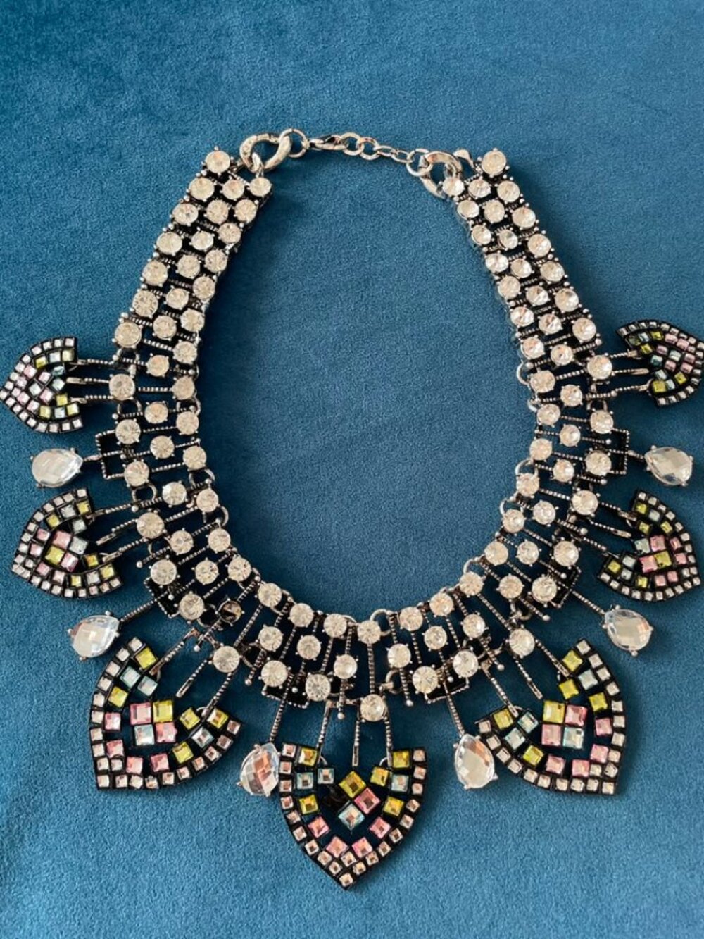 Hardly if ever worn Statement Bib Collar Iridescent Mosaic Necklace